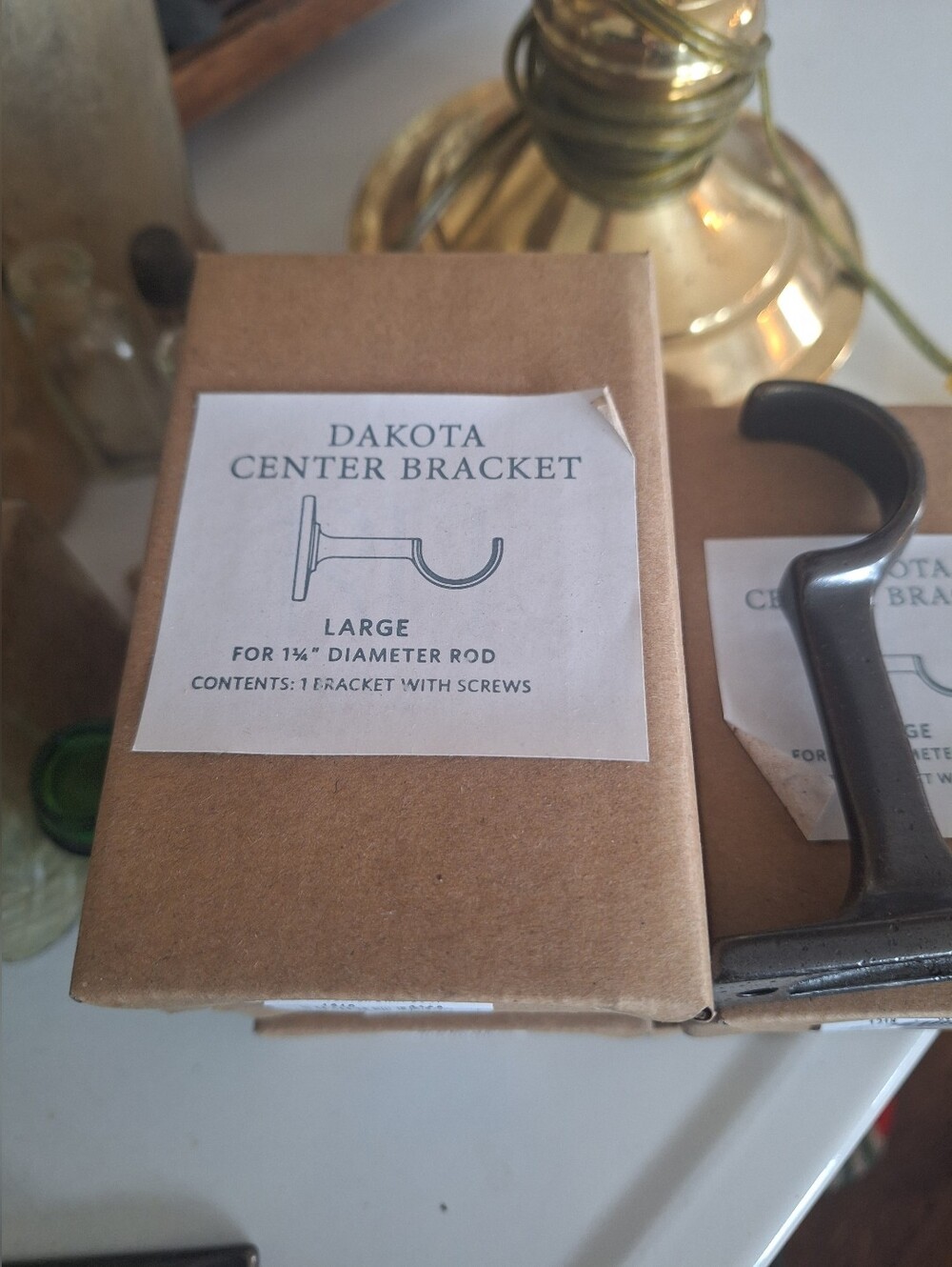 Restoration Hardware Dakota Center Bracket Qty (5) for 1  1/4” Rod, Chestnut NIB